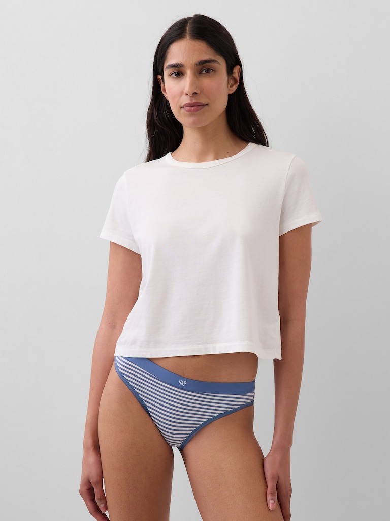 Organic Stretch Cotton Logo Bikini