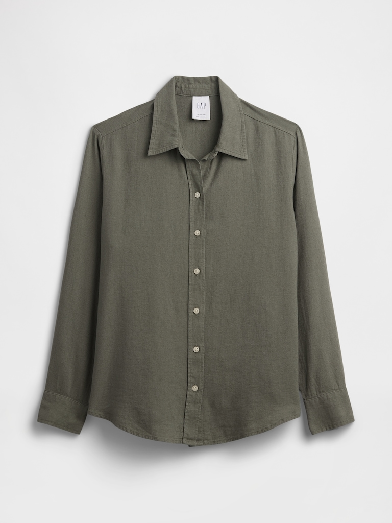 Linen-Blend Easy Shirt