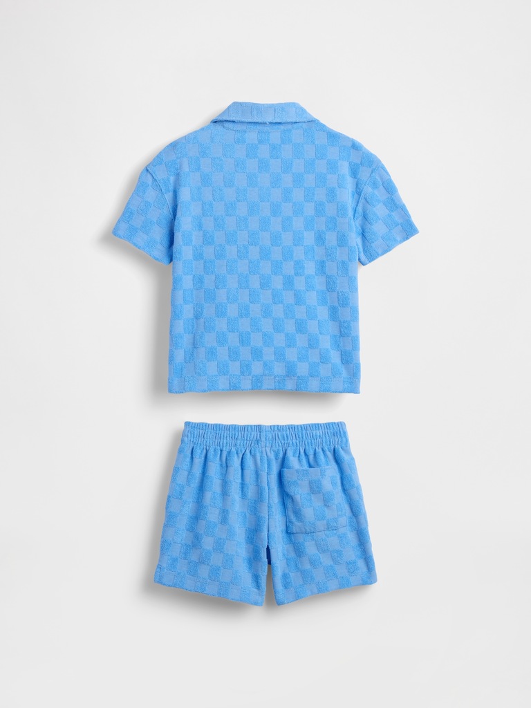 Baby & Toddler Checkered Terry Resort Outfit Set