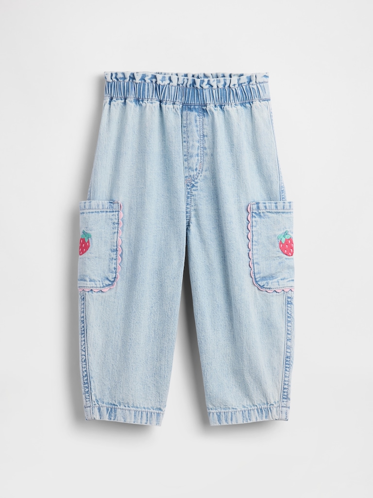 Baby & Toddler Pull-On Strawberry Cargo Barrel Jeans