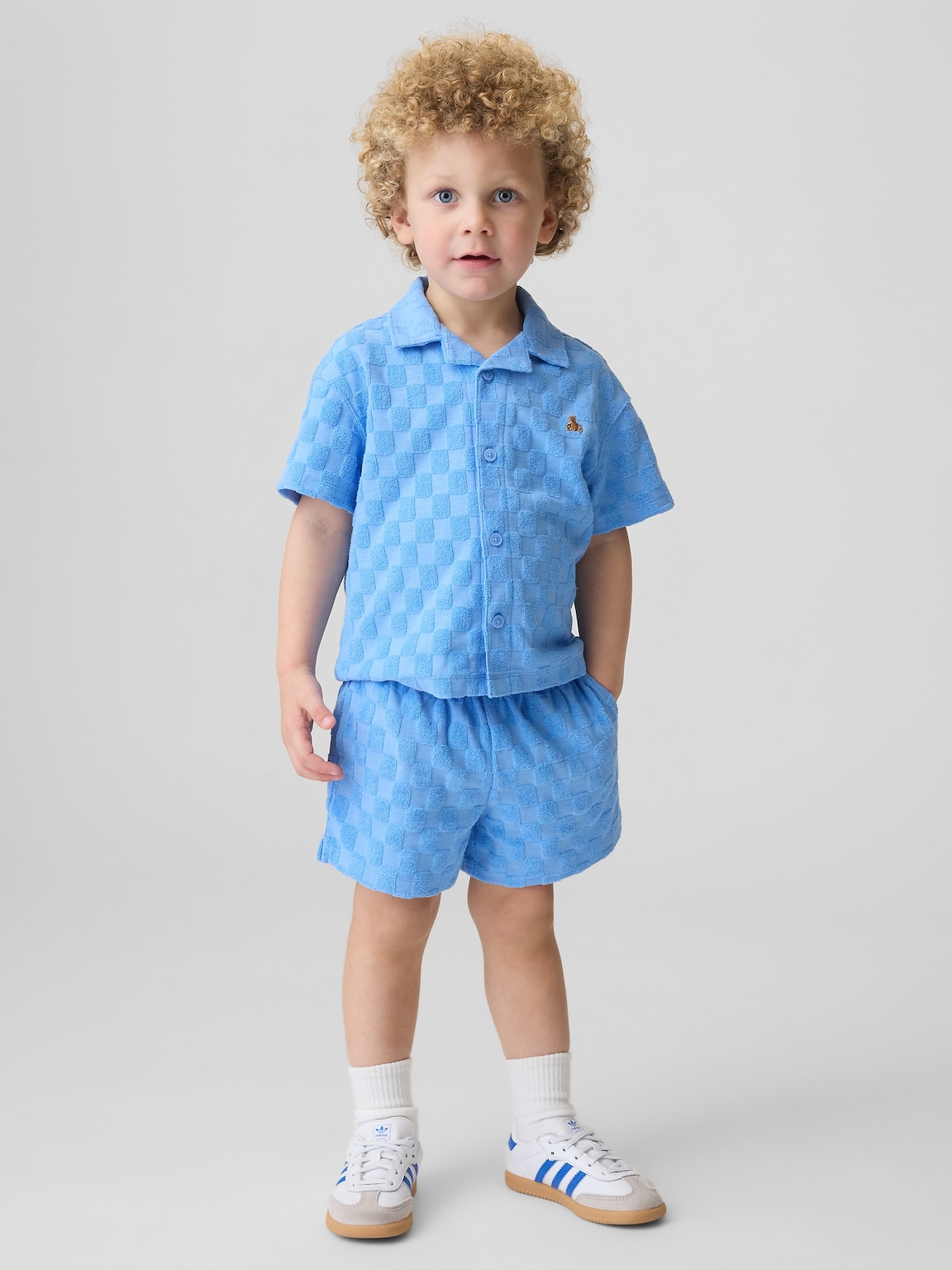 Baby & Toddler Checkered Terry Resort Outfit Set