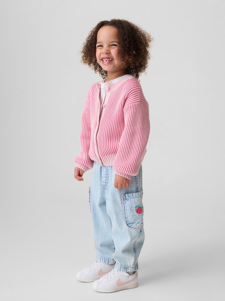 Baby & Toddler Pull-On Strawberry Cargo Barrel Jeans