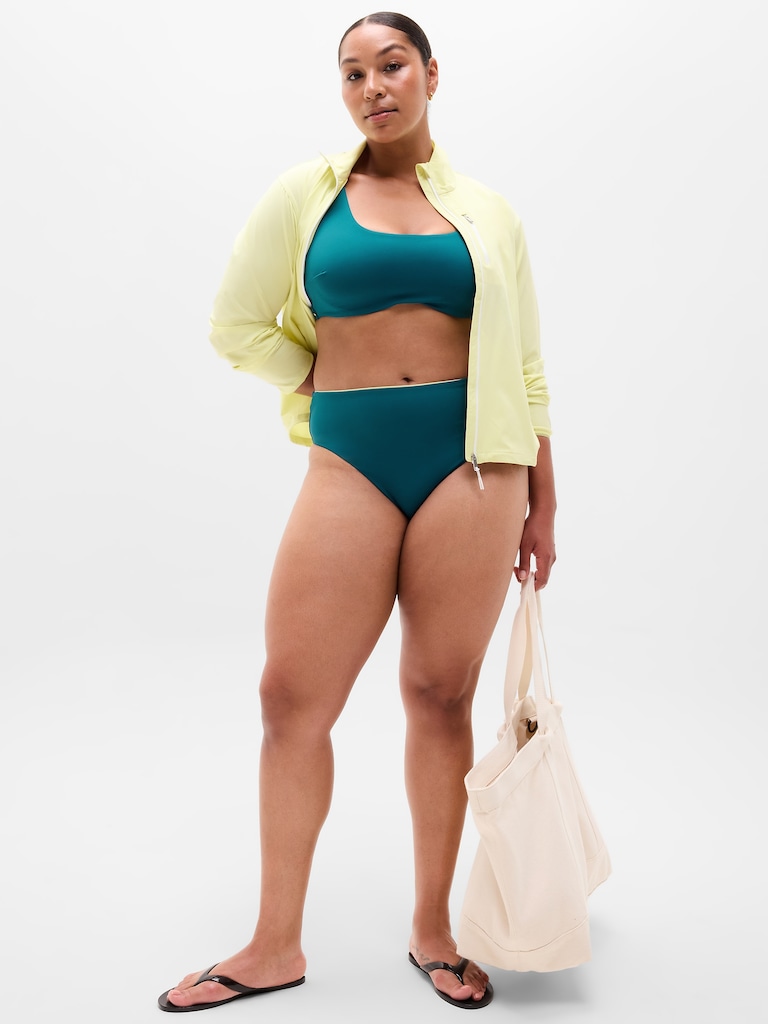 High Waist Cheeky Tipped Swim Bottom