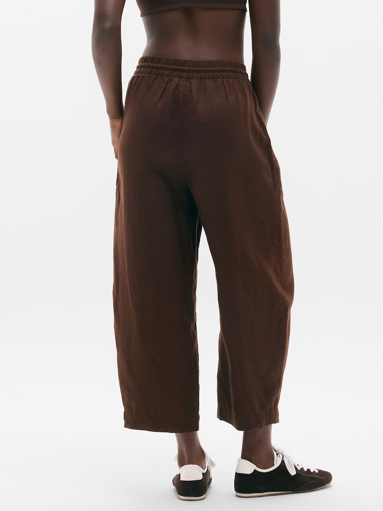 Retreat Linen Easy Barrel Crop Pant