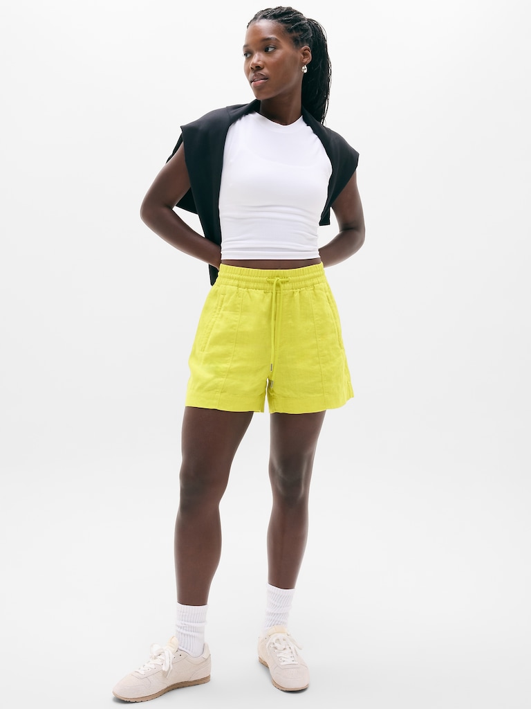 Retreat Linen Mid Rise 4" Short