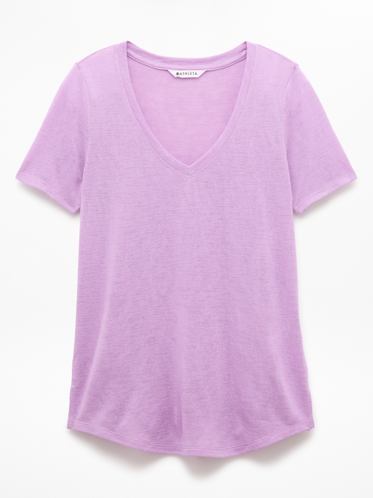 Breezy Scoop V-Neck Tee