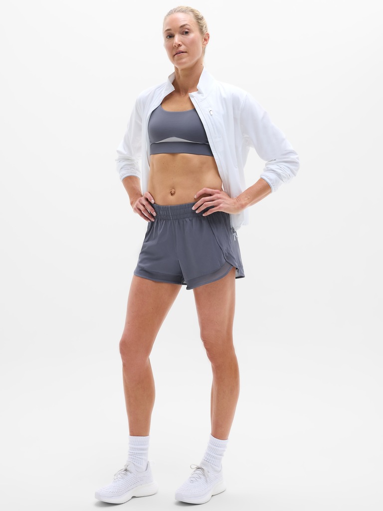 Mesh Racer Run Mid Rise 4" Short