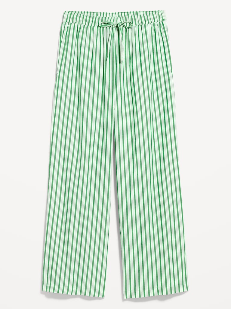 Poplin Wide-Leg Pajama Pants