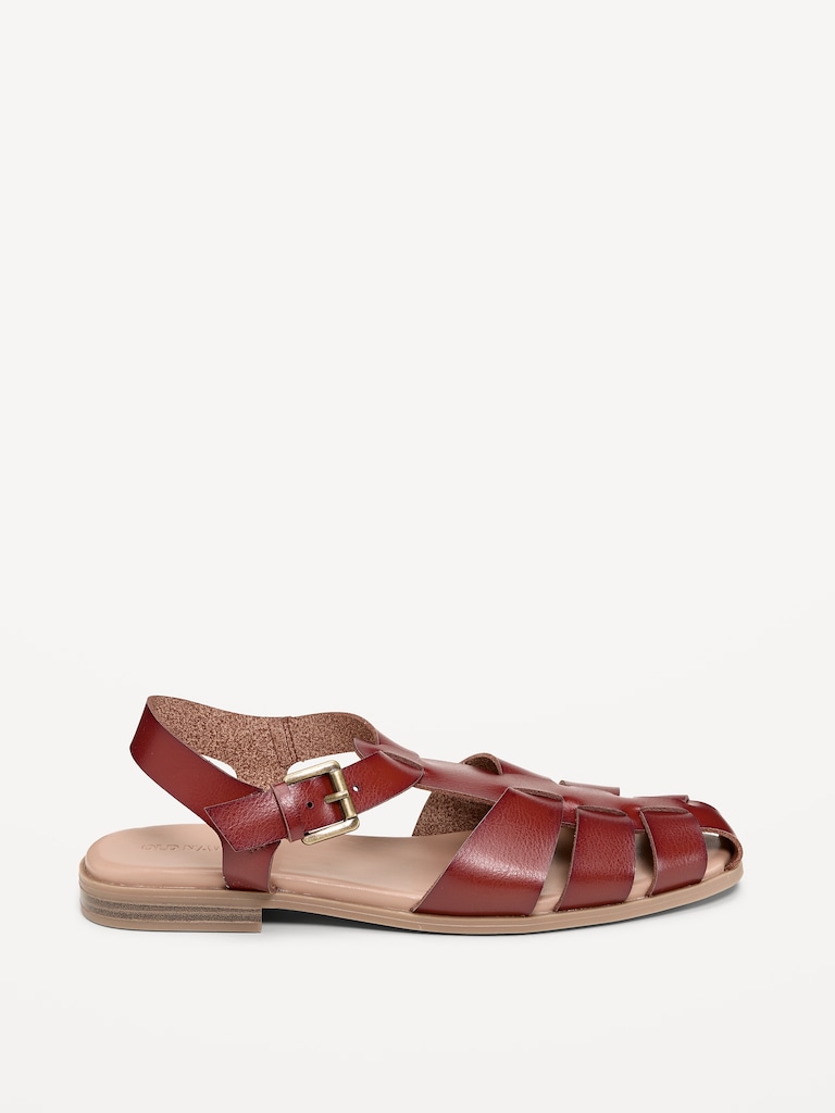 Faux-Leather Fisherman Sandals
