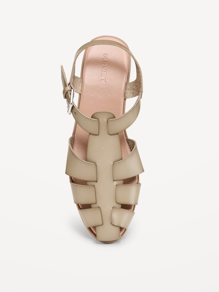 Faux-Leather Fisherman Sandals