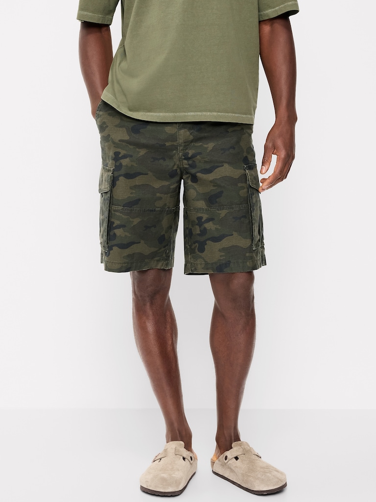 90's Loose Lived-In Cargo Shorts -- 10-inch inseam