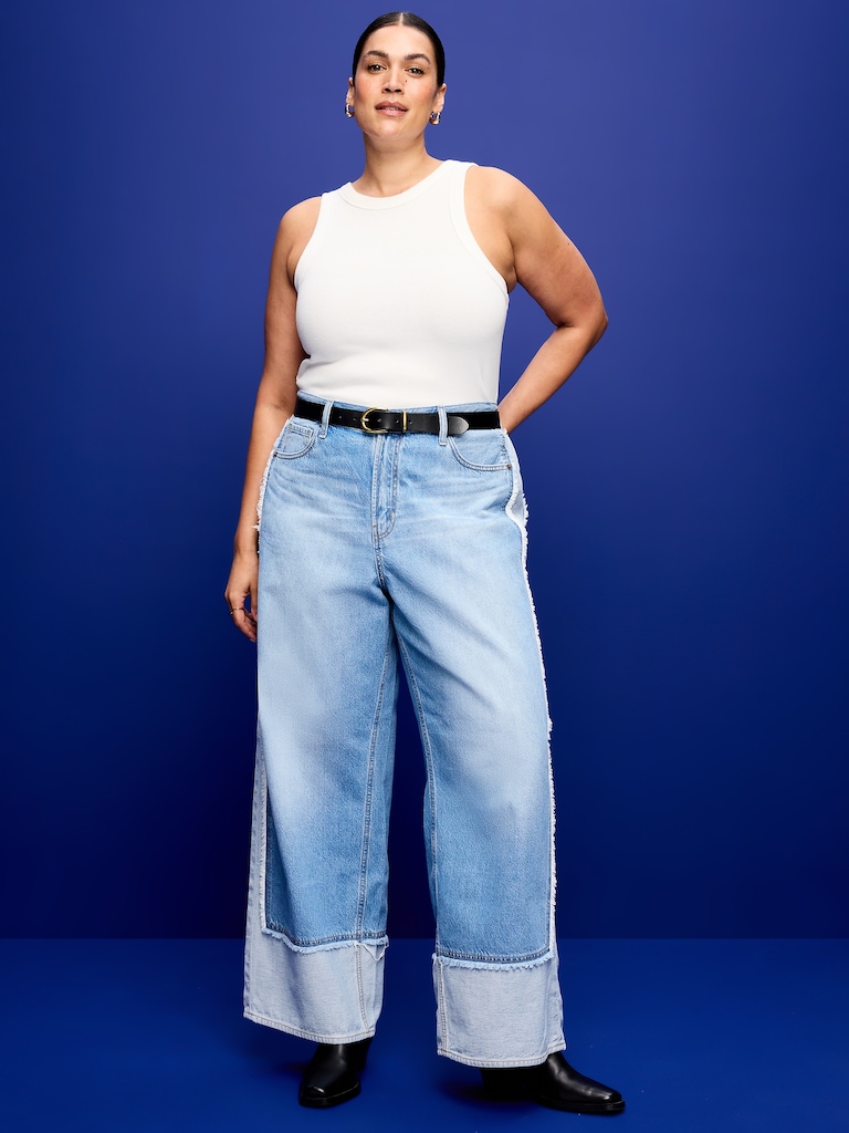 High-Waisted Baggy Wide-Leg Jeans