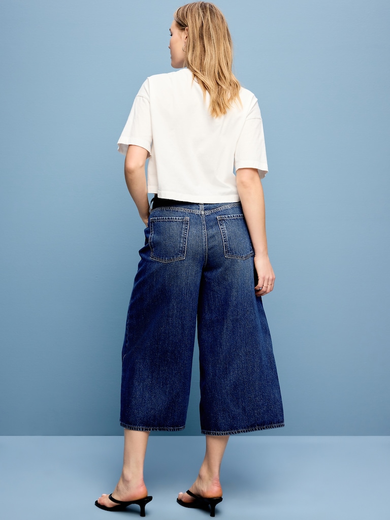 Mid-Rise Baggy Cropped Jeans