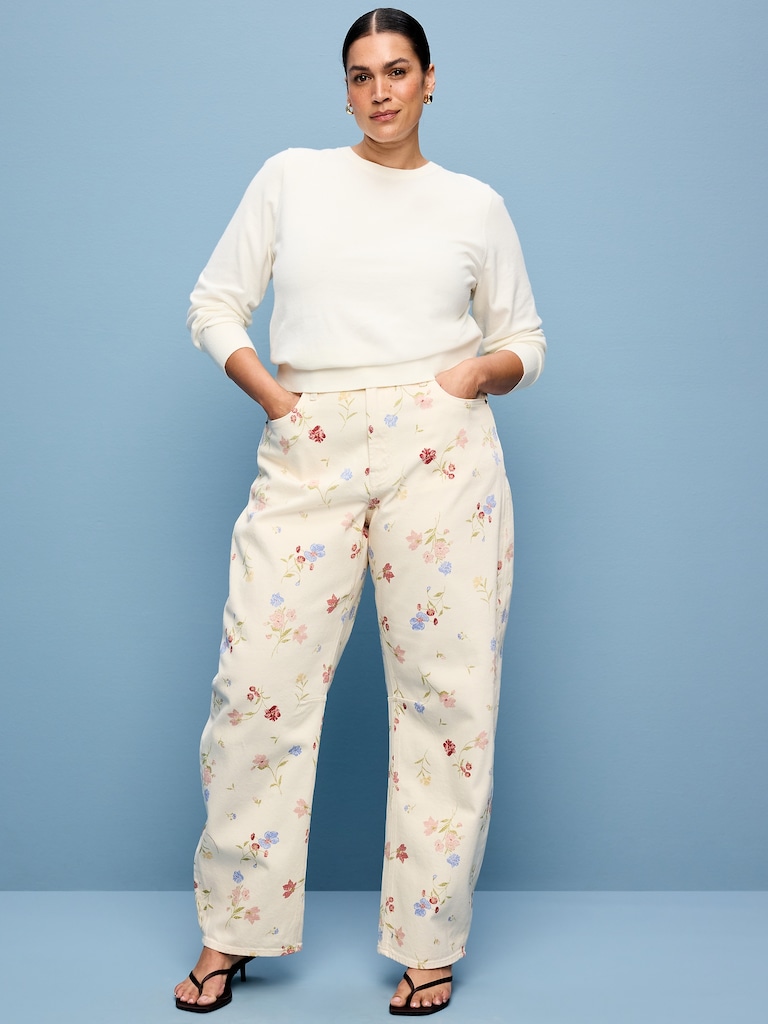 High-Waisted Barrel Ankle Pants