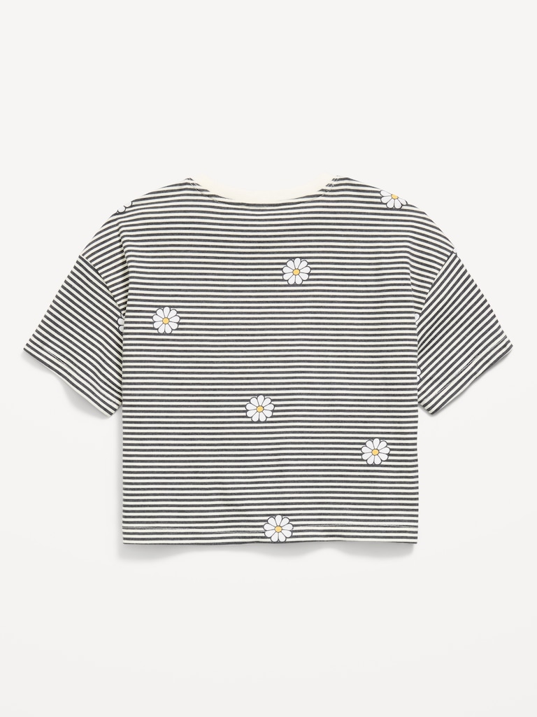 Oversized Short-Sleeve Cropped T-Shirt for Girls