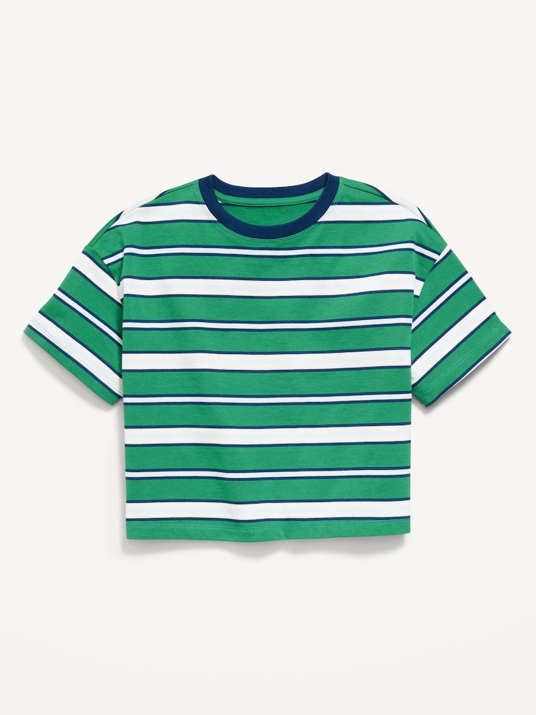 Oversized Short-Sleeve Cropped T-Shirt for Girls