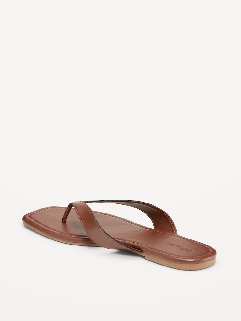 Faux-Leather Flip Flop for Women