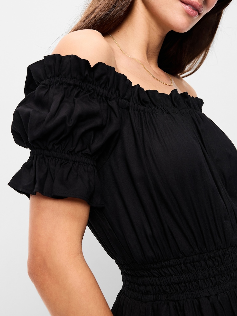 Off-The-Shoulder Boho Maxi Dress