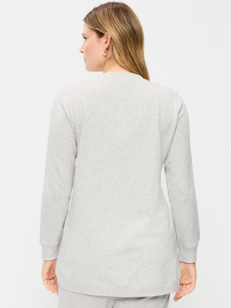 Maternity Fleece Crossover Nursing Tunic Sweatshirt
