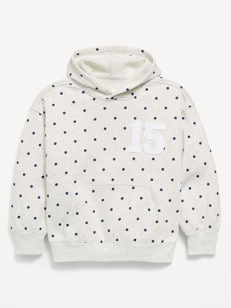Printed Loose Pullover Hoodie for Girls