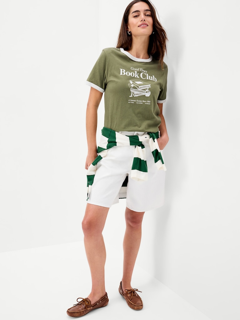 EveryWear Crew-Neck Graphic Ringer T-Shirt