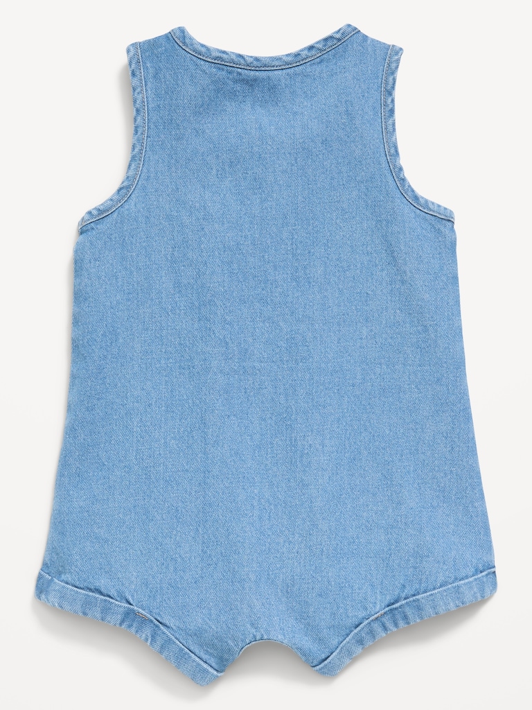 Disney© Dumbo Unisex Sleeveless Henley One-Piece Romper for Baby