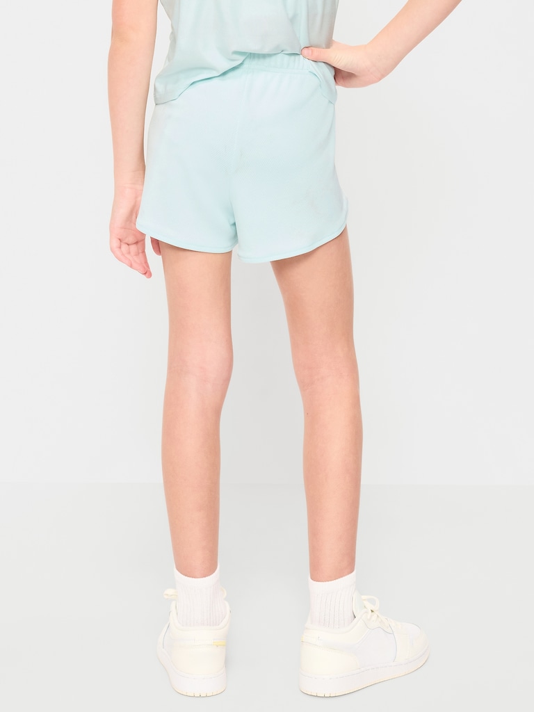 High-Waisted Mesh Dolphin-Hem Shorts for Girls