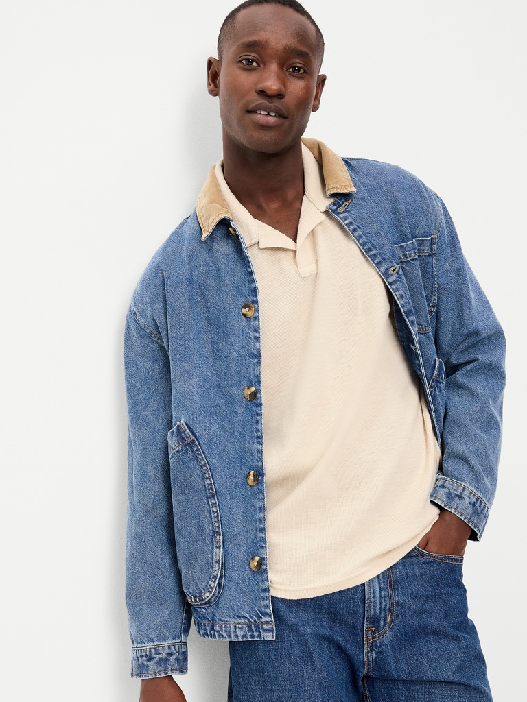 Textured Waffle-Knit Polo