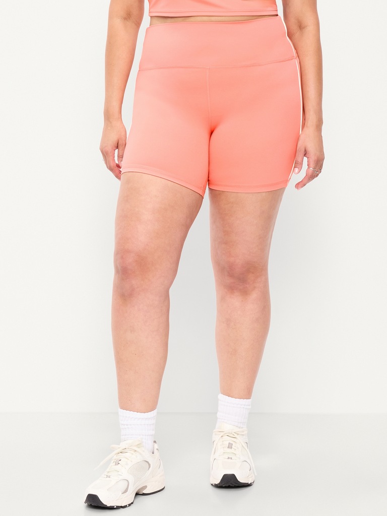 High-Waisted StudioSmooth Biker Shorts -- 6-inch inseam
