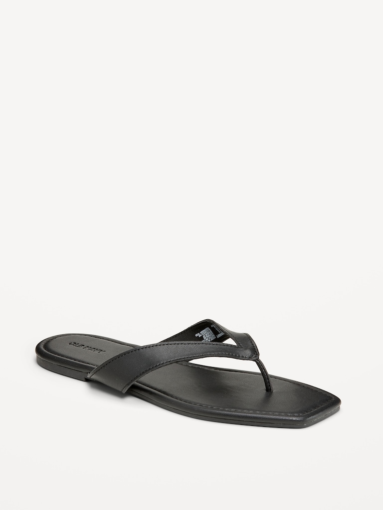 Faux-Leather Flip Flop for Women