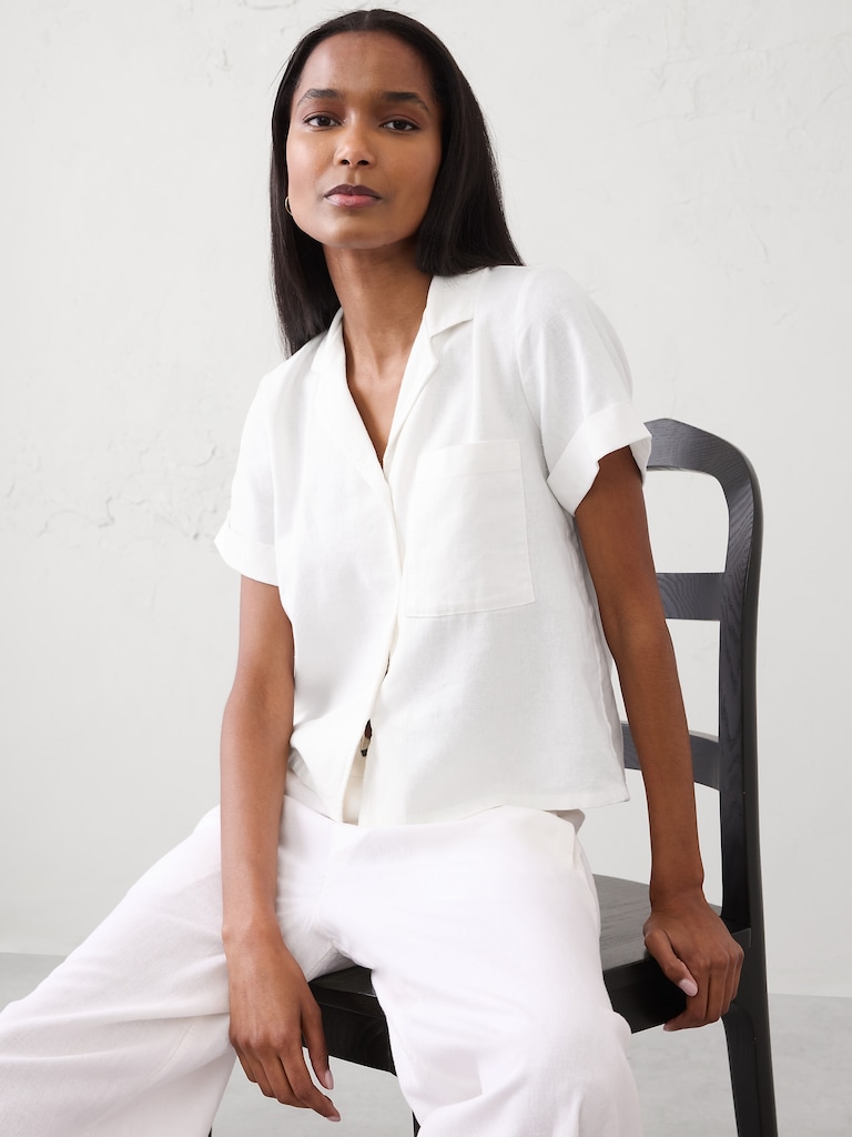 Linen-Blend Shirt