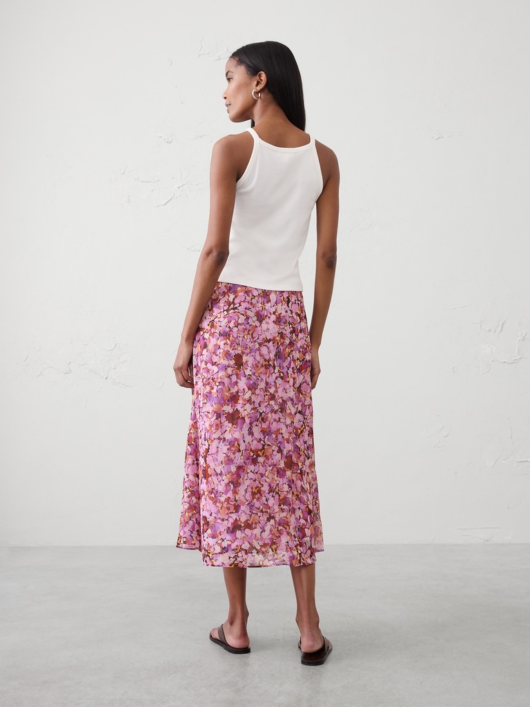 Chiffon Bias Midi Skirt