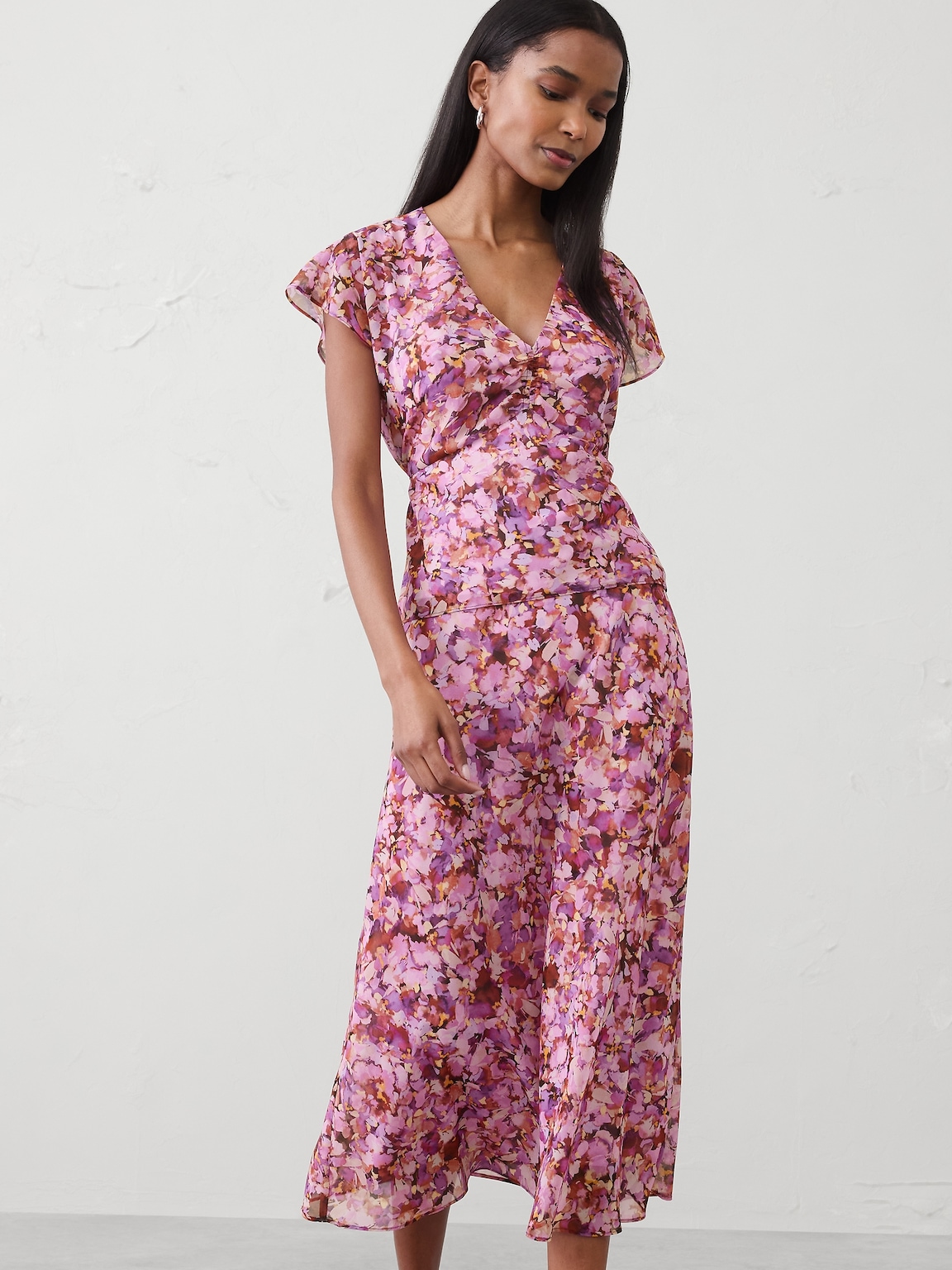 Chiffon Bias Midi Skirt