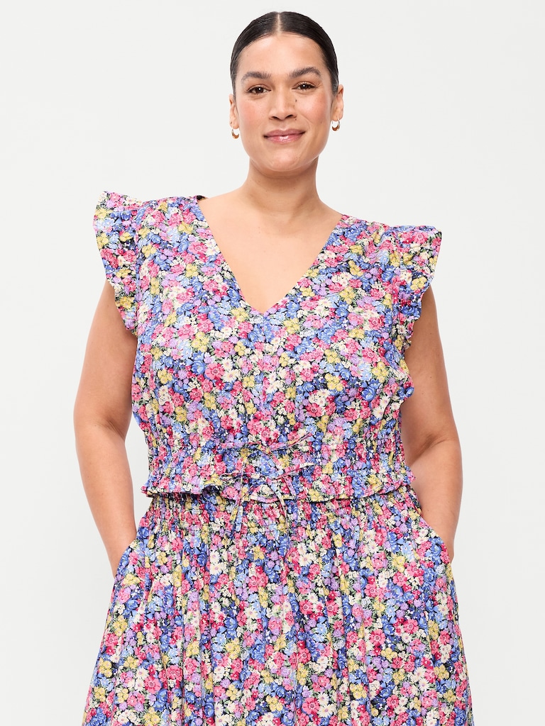 Flutter-Sleeve Poplin Top