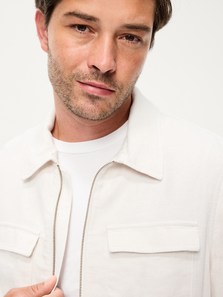 Lightweight Linen-Blend Utility Jacket