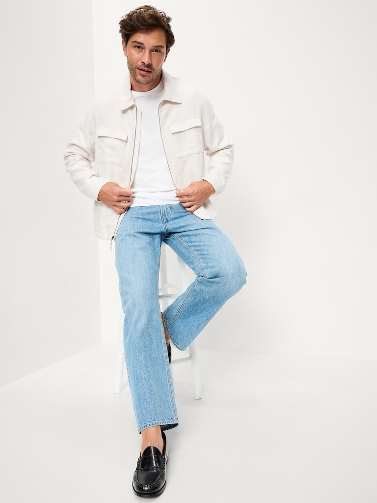 Lightweight Linen-Blend Utility Jacket