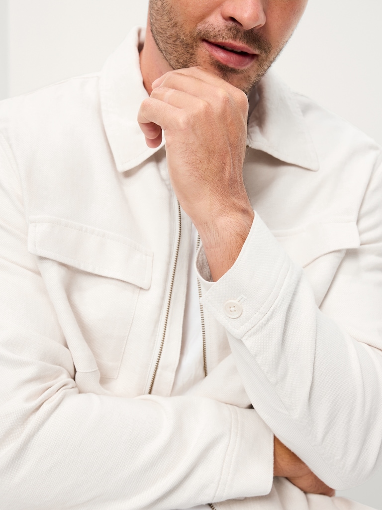 Lightweight Linen-Blend Utility Jacket