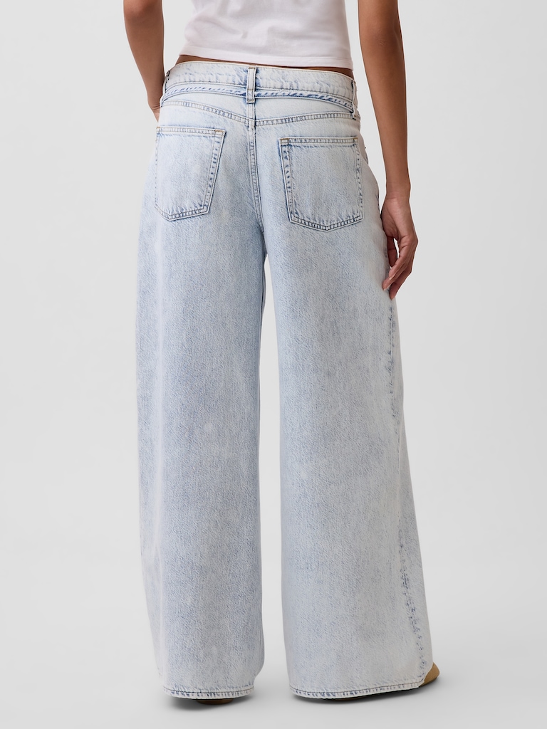 Mid Rise UltraSoft Baggy Micro Belt Jeans