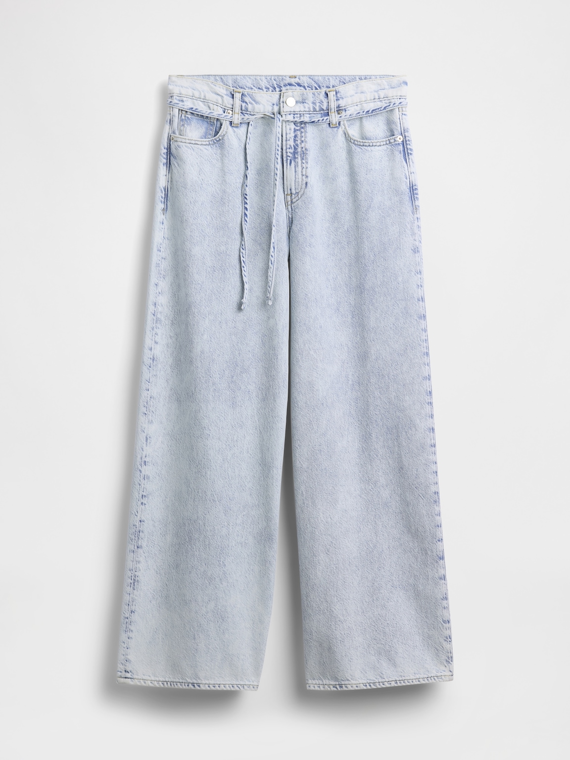 Mid Rise UltraSoft Baggy Micro Belt Jeans