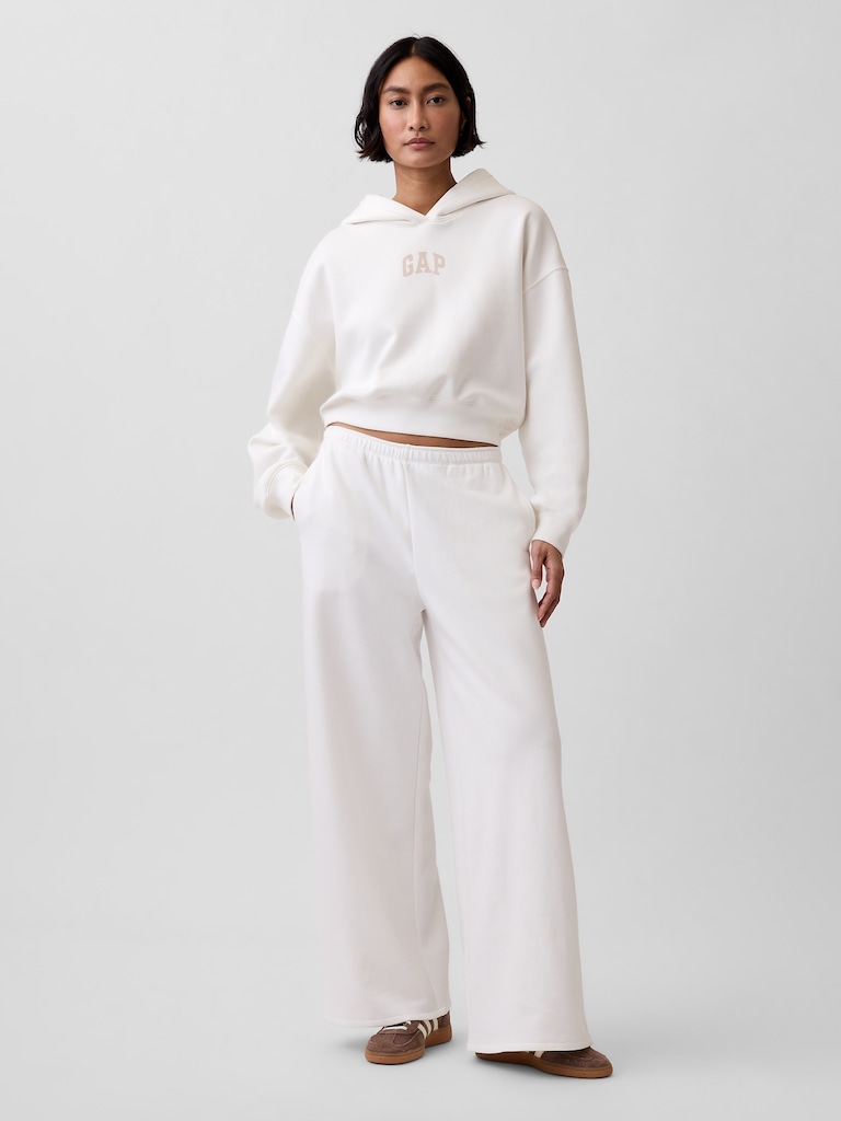 VintageSoft Oversized Crop Logo Hoodie