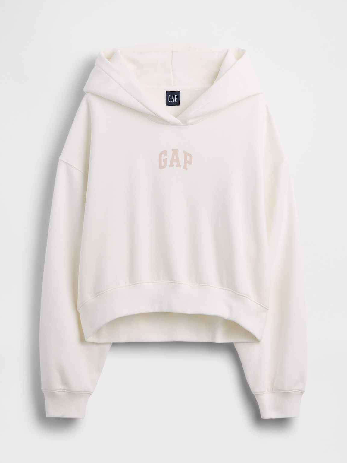 VintageSoft Oversized Crop Logo Hoodie