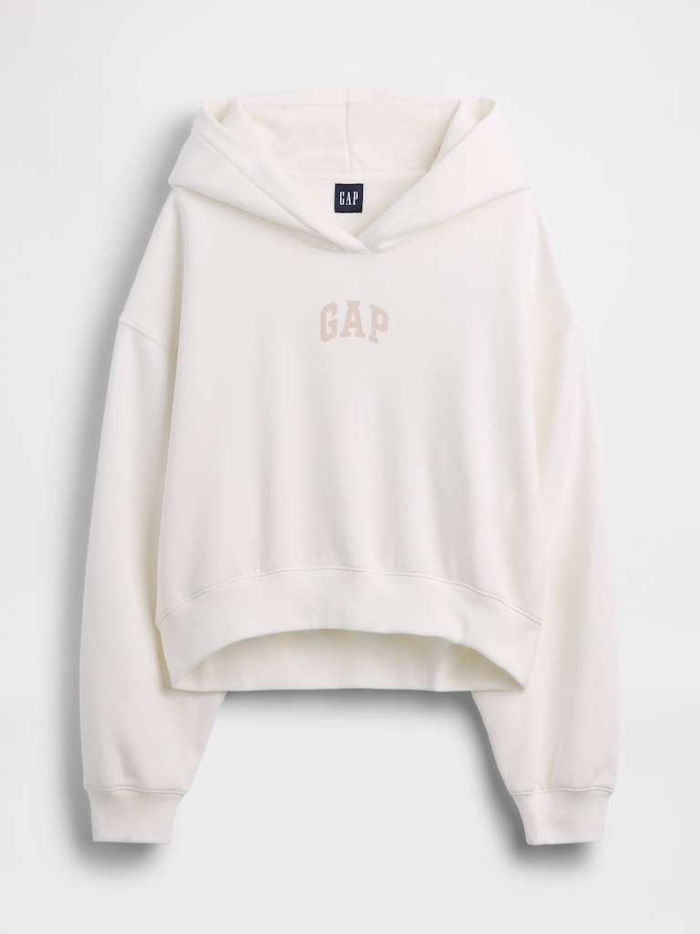 VintageSoft Oversized Crop Logo Hoodie