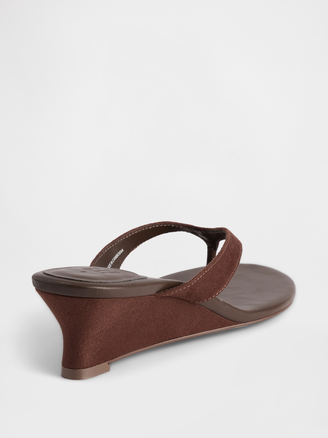 Vegan Leather Wedge Thong Sandals