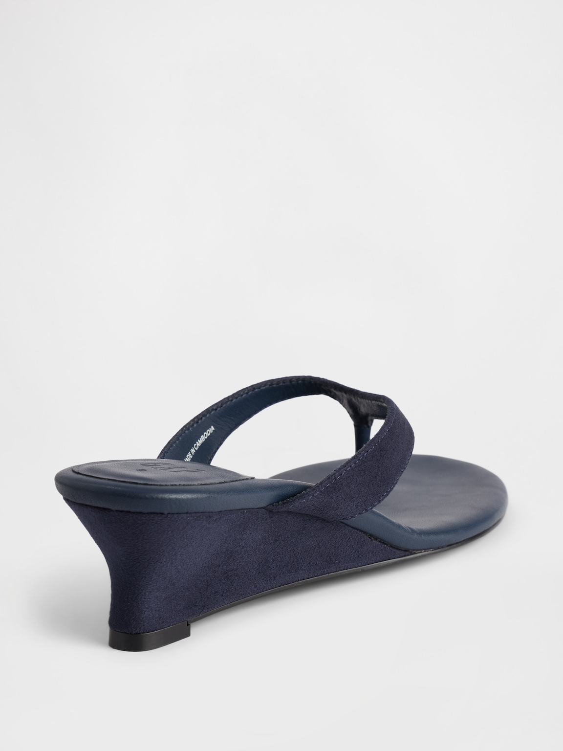 Vegan Leather Wedge Thong Sandals