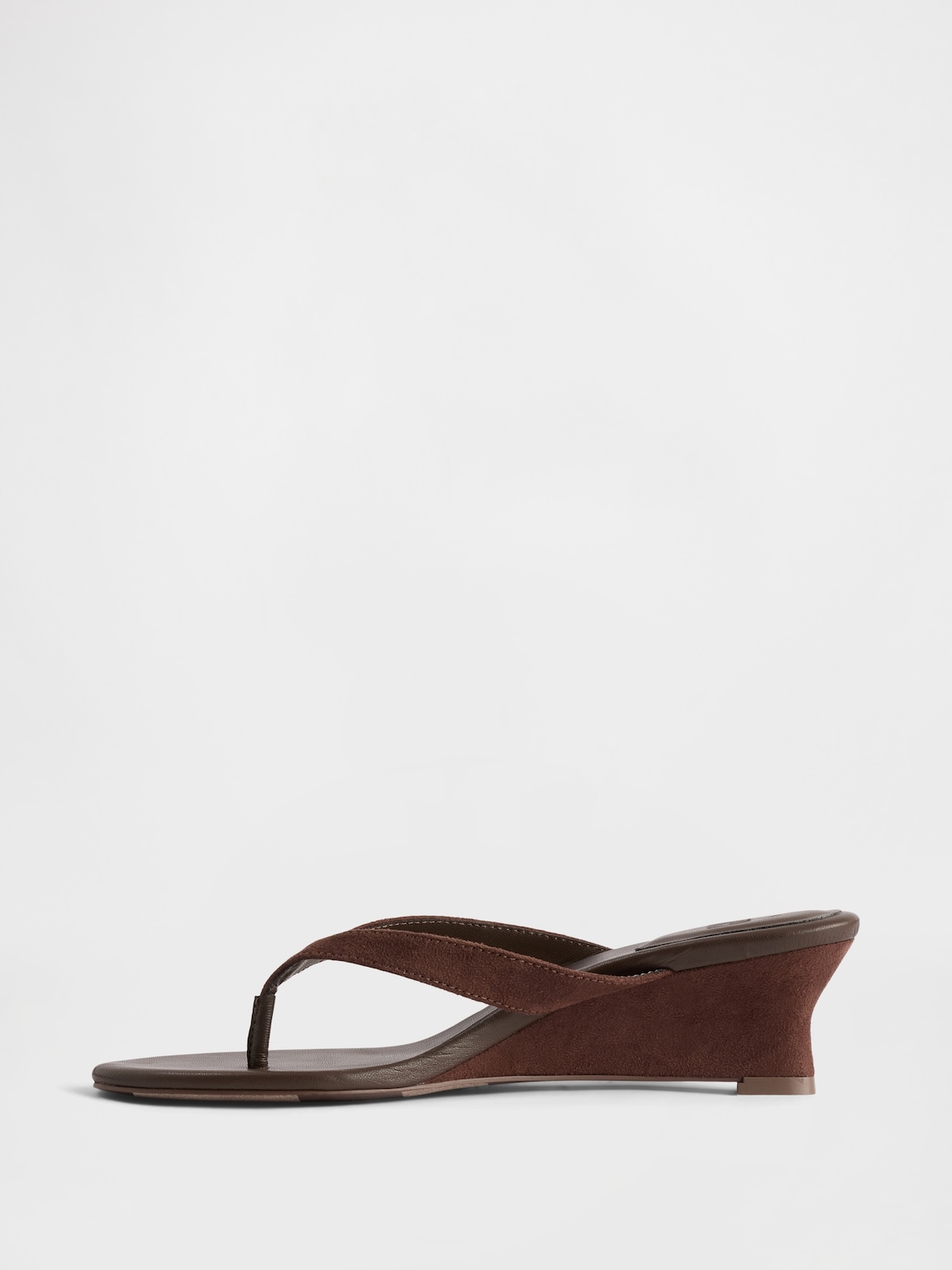 Vegan Leather Wedge Thong Sandals