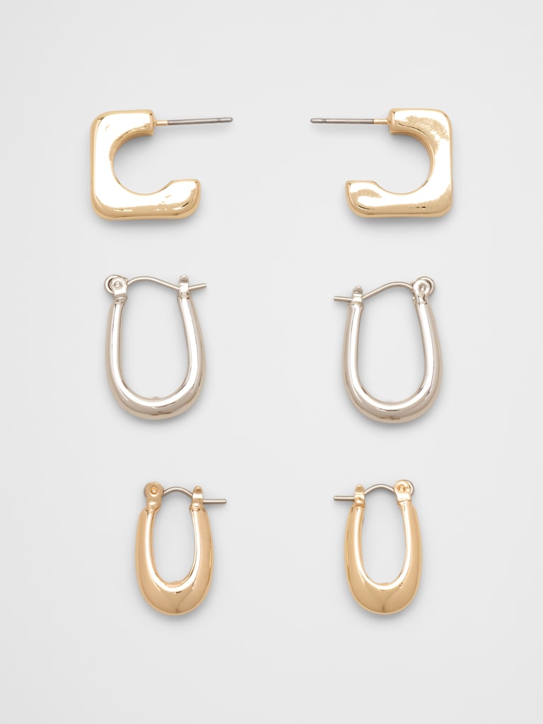 Mixed Metal Earrings (3 Pack)