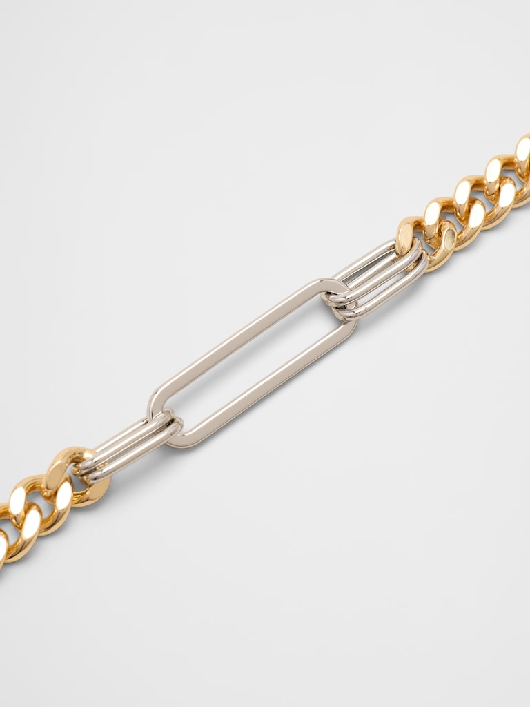 Two Tone Paperclip Necklace