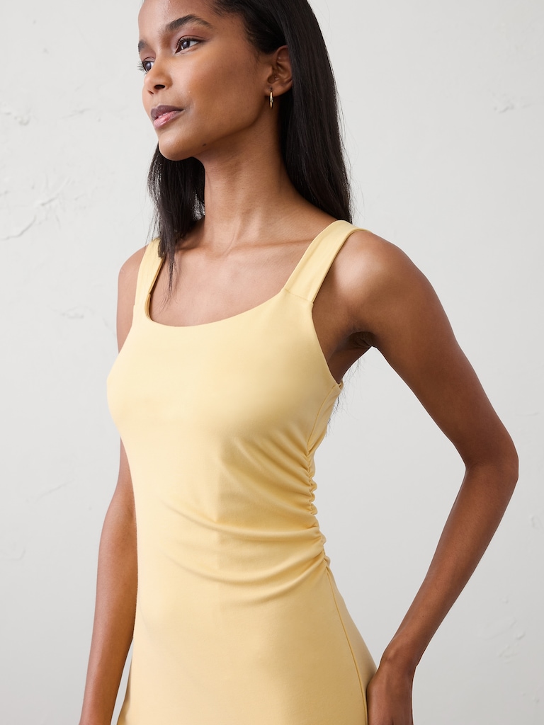 Side-Shirred Tank Midi Dress