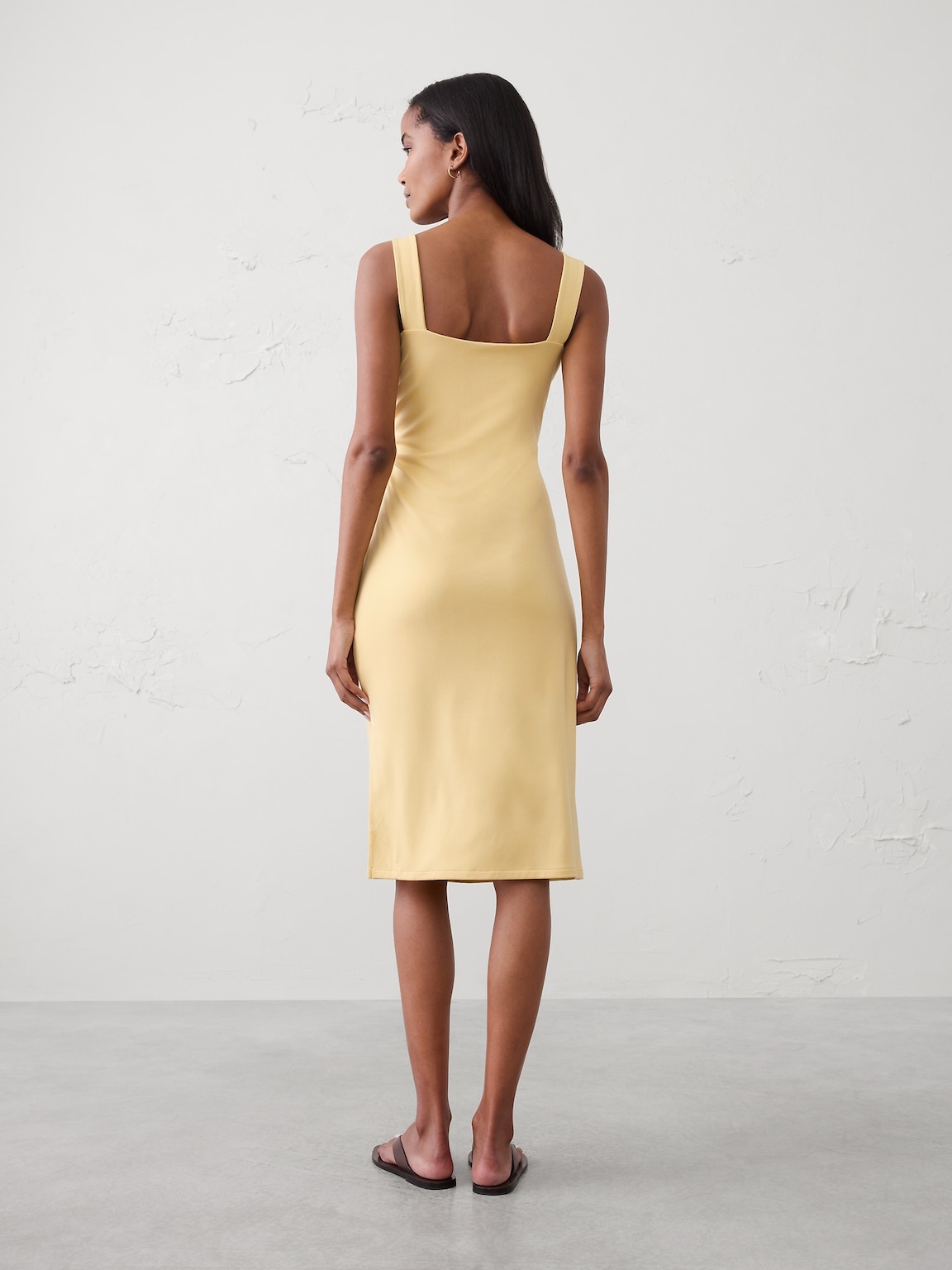 Side-Shirred Tank Midi Dress