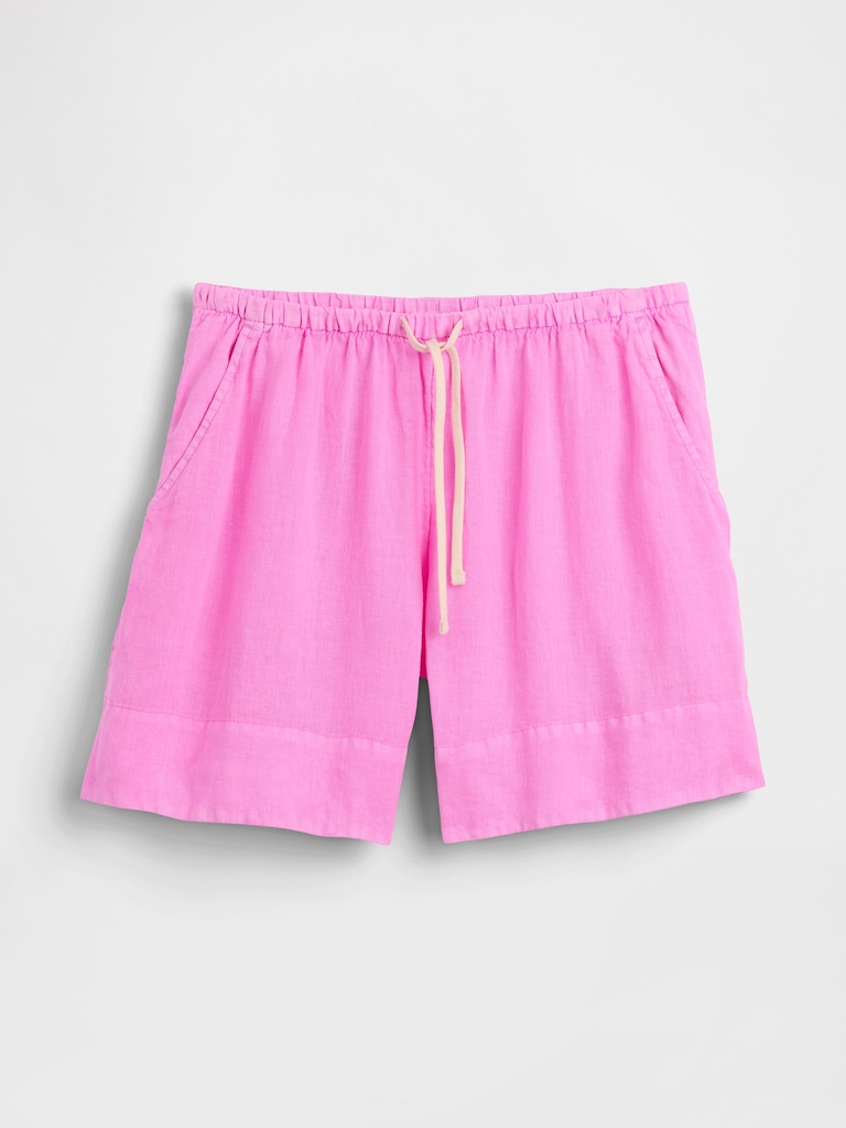 Linen-Blend Easy Shorts